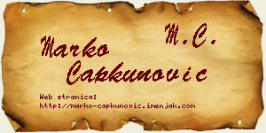 Marko Čapkunović vizit kartica